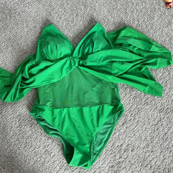 Nicole Miller green swim dress 1X - Picture 3 of 5